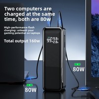 Sac de charge haute puissance 30000mAh avec sortie PD160W, affichage LED, charge rapide bidirectionnelle PD avec prise standard européenne