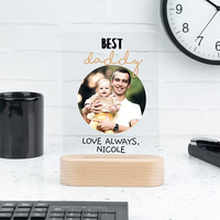 Trophée Acrylique Personnalisé Impression Sports Football Game Football Tournoi Award avec Base en Bois