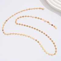 Collier à maillons plaqués diamant, chaîne serpent longue en Y avec fermoir mousqueton, réglable, minimaliste, élégant, cadeau bijou unisexe