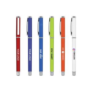 Wholesale Multi <b>Color</b> Metal Business Advertising Slim Twist 0.5Mm Printed Logo Gel <b>Pen</b> Black Ink - Product Image 1