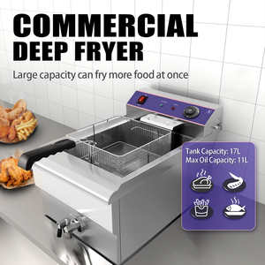 آلة قلي تجارية احترافية سعة 16 لتر للبطاطس المقلية وأجنحة الدجاج بسعر المصنع - Product Image 2