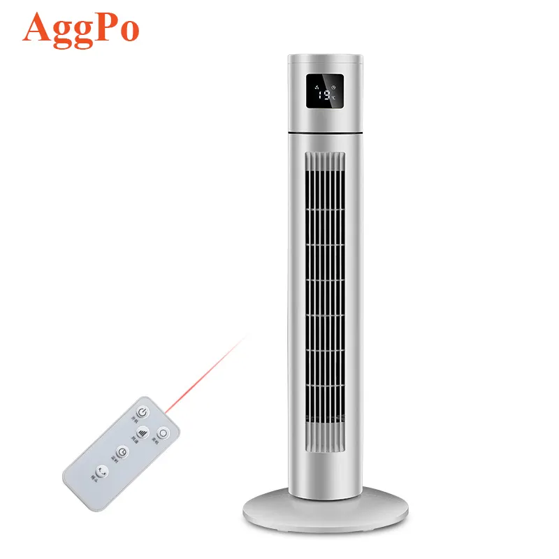 Remote Control Timing Tower Fan Household Air Cooling Electric Leafless Fan Floor Standing Can Low Noise Fan LED Display