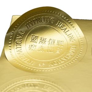 Etiquetas Redondas Metálicas Doradas con Sello Personalizado del Fabricante, Impresión UV, Resistentes al Agua, Etiquetas de Marca - Product Image 1