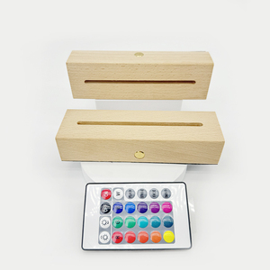 16-Color <span class=keywords><strong>LED</strong></span> đèn bằng gỗ cơ sở 5.9 inch hình chữ nhật hiển thị bệ với thắp sáng đứng cho phòng ngủ ứng dụng - Product Image 5