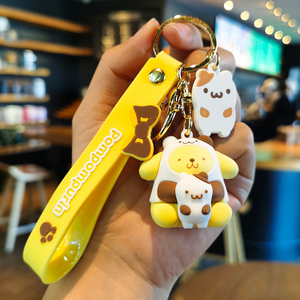 QYS 3D Kawaii Cartoon <b>Anime</b> <b>Keychain</b> Cute Series Rubber Key Ring Cars Bags Gift Pendant - Product Image 6