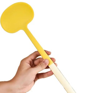 Silicone Stir Fry Spoon <b>Small</b> Yellow White Food Grade Heat Resistant Non Stick Cookware <b>Tool</b> - Product Image 5