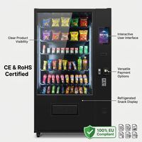 Distributeur automatique de nourriture et de boissons conforme CE RoHS, distributeur de snacks et de boissons, distributeur automatique Euro