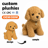 Peluche personnalisée chien OEM, jouet chiot bouclé en sherpa doux, vente en gros, couleur et logo personnalisés, cadeau d'anniversaire pour enfants