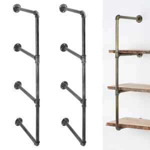 Soportes pesados <span class=keywords><strong>2</strong></span> <span class=keywords><strong>3</strong></span> capas niveles decoración rústico Metal montaje de acero de hierro fundido de pared estante flotante soporte de tubo de - Product Image 1