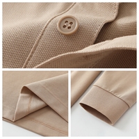 Polo à manches longues haut de gamme pour homme, automne/hiver, coton, poly, élasthanne, couleur unie, haut de golf avec boutons