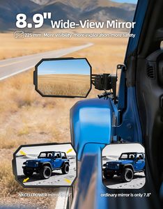Espejos Laterales Plegables de Aluminio con Soporte para Luces, Vista Amplia, Sin Vibraciones ni Oscilaciones, para Jeep Wrangler JL/JLU/JT 2018-2025 - Product Image 2