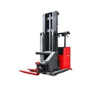 1.2ton Stand-on 3-WAY Pallet Stacker MC12 Forklift Lorong Sempit untuk Penumpukan dan Penanganan Barang di Rak Tinggi