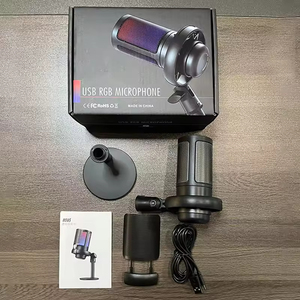 Micrófono de Condensador USB con Iluminación RGB, Ligero, para Juegos, Transmisión en Vivo y Software, Suministro de Fábrica - Product Image 1