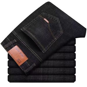 <span class=keywords><strong>Pantaloni</strong></span> Casual Vintage da <span class=keywords><strong>Uomo</strong></span> in Denim Scuro Primavera-Autunno, Lavaggio Medio, 500g, Resistenti all'Usura, Elastici, Larghi, Dritti, Vita Alta, Taglie Grandi - Product Image 2