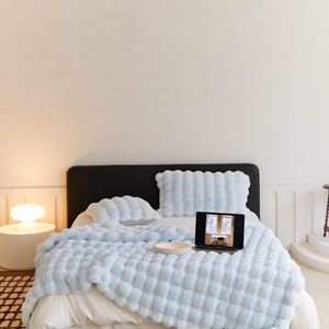 Jeté de Lit en <span class=keywords><strong>Fausse</strong></span> <span class=keywords><strong>Fourrure</strong></span> de Lapin Luxueux, Chaud et Doux de Haute Qualité, de Différentes Tailles pour l'Hiver - Product Image 6