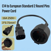Kabel Ekstensi Daya C14 ke Schuko Betina yang Dapat Disesuaikan 0.75mm² 16A 250V untuk Server, Kompresor Udara, dan Papan Setrika