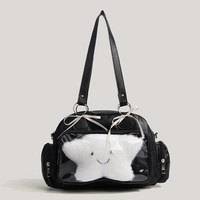 Nouveau sac bandoulière transparent à grande capacité sur le thème de l'anime, avec fermeture éclair, deux sangles, en PU, style japonais-coréen