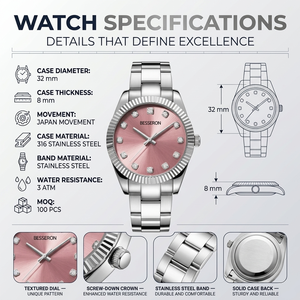 Fabricantes <span class=keywords><strong>de</strong></span> Relojes Personalizados, Reloj <span class=keywords><strong>de</strong></span> Lujo Analógico para Mujer, Caja Dorada, Correa <span class=keywords><strong>de</strong></span> Cuero, Resistente al Agua, Juego <span class=keywords><strong>de</strong></span> Relojes para Mujer - Product Image 2