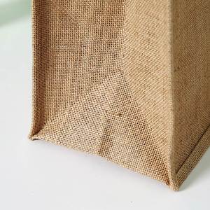 Custom Logo Reusable Jute Shopping Bags <b>Laminated</b> Burlap Gift Bag for Wedding Welcome Packs - Product Image 5