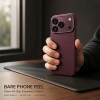 Étui de téléphone magnétique rouge bordeaux pour iPhone 18 Pro Max, fin, en fibre d'aramide, antichoc, protection de l'objectif de l'appareil photo