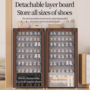 Range-<span class=keywords><strong>Chaussures</strong></span> Anti-Poussière à 10 Niveaux avec Housse Non-Tissée, Meuble de <span class=keywords><strong>Rangement</strong></span> pour <span class=keywords><strong>Chaussures</strong></span> pour Entrée, Chambre à Coucher - Product Image 6