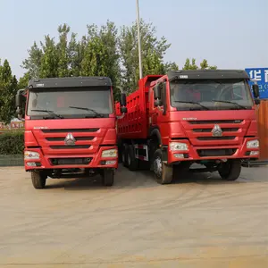 Obral besar SINOTRUK HOWO 6X4 371HP truk sampah DUMPER dengan warna merah untuk diskon Afrika