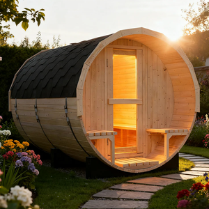 공장 가격 견고한 목재 실내/실외 배럴 사우나 현대적 디자인 캐빈 전통적인 2-6인용 - Product Image 3