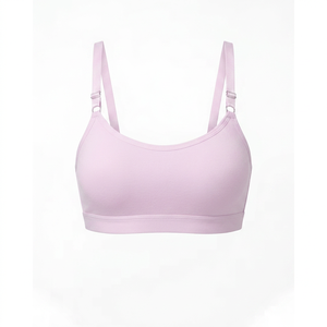 Women's Seamless Wire-Free Sports Bra Light Pink Racerback Adjustable Straps Full Cup Spandex Polyester All Seasons - Product Image 1