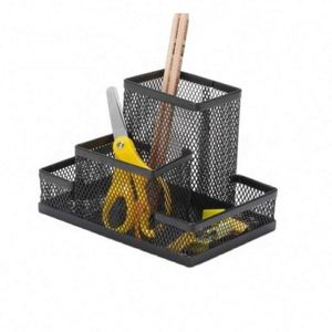 Competitive Price Office Home School Classroom Accessories Desk Organizer Desktop Mesh <b>4</b> Compartments <b>Pen</b> Pencil Holder Caddy - Product Image 5