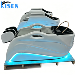 Fauteuil de lavage KISEN pour salon de coiffure, dossier électrique réglable, design moderne, bac en plastique, mobilier commercial pour salons de beauté et spas - Product Image 5