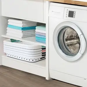 ตะกร้าซักผ้าพลาสติกแบบถือ,ขนาดใหญ่ช่วยจัดระเบียบในการซักผ้าตะกร้าซักผ้าแบบพับได้