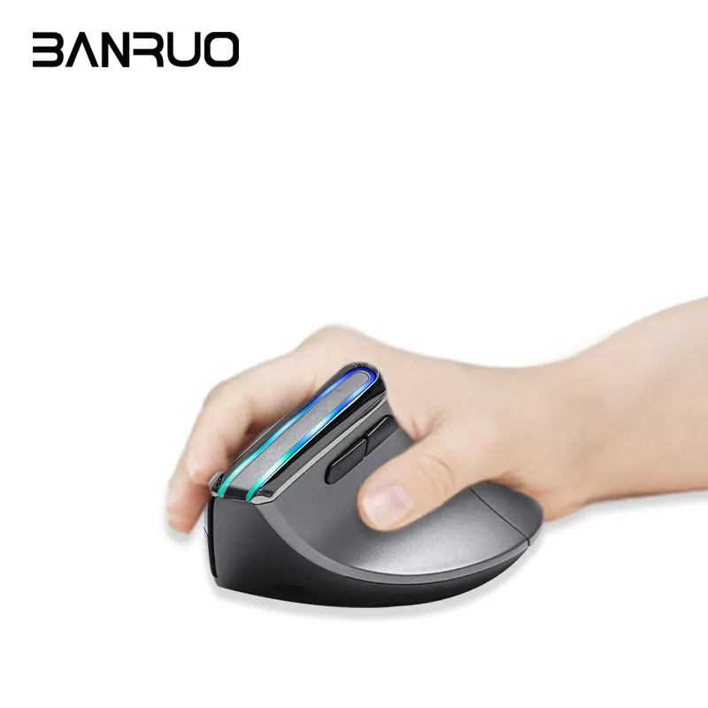 2023 Top Selling 2.4ghz Laptop Computer Optical RGB Bluetooth Wireless scroll mice Ergonomic Vertical Mouse