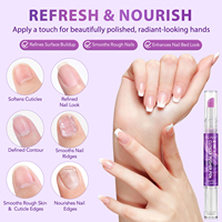 Stylo pousse-cuticules en céramique personnalisé avec logo, exfoliation douce, portable et sûr, pour hydrater les cuticules et traiter les peaux mortes des ongles.