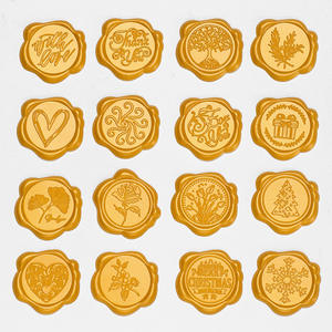 Etiquetas de Cera Pequeñas, Mini Sellos de Cera para Sellar, Estampado en Relieve con Patrón de Hojas, Forma Irregular, Pegatinas Decorativas para el Hogar - Product Image 2