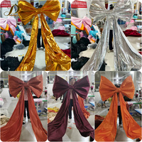 Nouveau Nœud Géant Rose Brillant en Tissu Satiné pour Décoration de Fond de Scène de Mariage, Fête d'Anniversaire, Baby Shower et Événements
