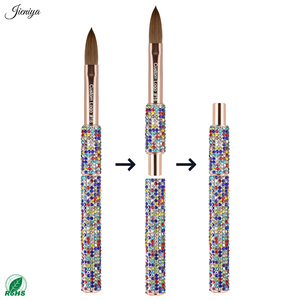 Private Label Expert Strass Steentjes Handvat <span class=keywords><strong>Kolinsky</strong></span> Acryl Penselen Professionele Nagel Art Gereedschap voor 3D Manicure en Ombre - Product Image 5