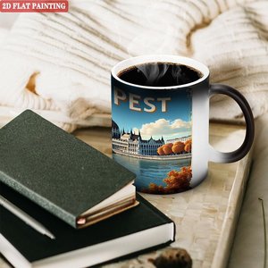 Classic Black Frosted <b>Ceramic</b> Mug 11oz Heat Sensitive Color Changing Tea <b>Cup</b> Daily Use - Product Image 3