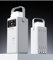 Banque d'Alimentation Extérieure 3ème Génération 100000 mAh, Charge Rapide 22.5 W, 4 Câbles Intégrés, Synchronisation 6 Appareils, Lumière de Camping LED, 10 Protections de Sécurité
