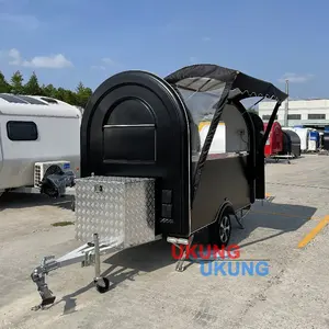 280x165cm (9'2" x 5'5") fiberglass food trailer with awning to service window