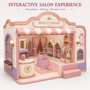 Casetta Gioco Personalizzata per Bambini con Trucco e Guardaroba, Imbottita e Morbida, per Salone di Bellezza, Caffetteria o Scuola Materna - Product Image 2