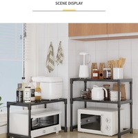 Étagère de rangement de cuisine avec accoudoir et crochets, support de tri pour assaisonnements, support pour four à micro-ondes, élargie et épaissie