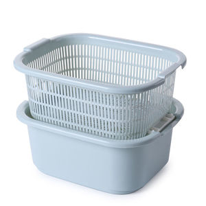 Wholesale Double-Layer Polypropylene Vegetable & Fruit Washing Basin with Drain <b>Colander</b> for Household Kitchen Use - Product Image 5