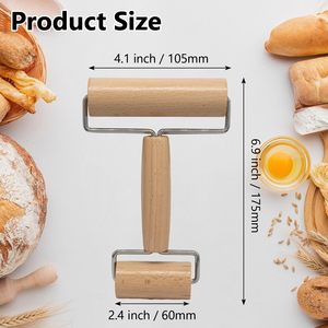 Petit Rouleau à Pâtisserie en Bois à Double Tête Antiadhésif pour Pizza et Pâtisserie, Idéal pour la Cuisine Domestique et la Cuisson des Enfants - Product Image 5