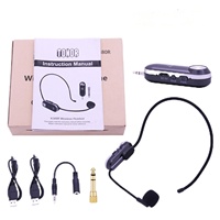 Mikrofon Headset Nirkabel UHF 2 in 1 Berkualitas Tinggi untuk Penguat Suara, Speaker Panggung, Guru, Pemandu Wisata