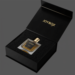 กล่องของขวัญน้ำหอมสุดหรูแบบกำหนดเองจากโรงงาน JoyBox กล่องบรรจุภัณฑ์สี่เหลี่ยมแบบแม่เหล็ก หุ้มด้วยกระดาษฟอยล์สีทอง สำหรับน้ำมันหอมระเหย - Product Image 3