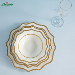 Juego de vajilla de porcelana de hueso nuevo de alta calidad, platos de calcomanías impresos ecológicos para mesas elegantes y celebraciones festivas - Product Image 1