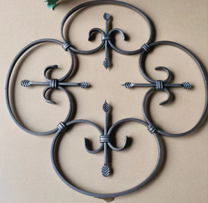 Đồ trang trí hoa hồng sắt rèn yếu tố cho lan can cửa sổ sắt rèn hoặc trang trí hàng rào - Product Image 6