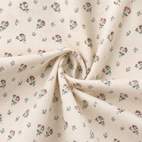 Tissu en toile de coton calicot imprimé numériquement sur mesure, style campagnard chic, motif floral, 290 g/m², poids lourd, pour sacs et coussins