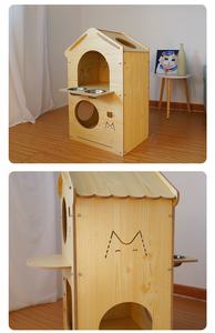 Katı desen ahşap köpek ve kedi kafes yeni kapalı açık çıkarılabilir Pet kabin düğmesi kapatma pencere toptan Pet evler mobilya - Product Image 3