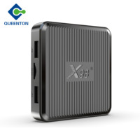 Boîtier TV Internet X98Q Android en plastique noir, prise en charge de plusieurs langues, boîtier STB DC 5V/2A